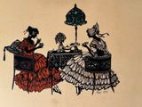 an image of two women sitting at a table having tea