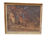 une photo d'un tableau représentant un forgeron dans son atelier