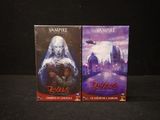 pair of dvd covers of vampire movies on a black background
