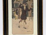 framed picture of a man in a suit and hat dancing in the street