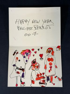 une image représentant une carte sur laquelle est dessiné un couple de clowns