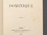 the front cover of a book with the title dominique written in french