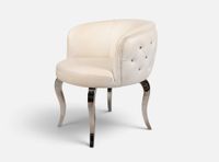KARE DESIGN. Fauteuil en skaï blanc capitonné de strass, pie… (photo 3)