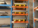 many shelves with different types of metal items in them