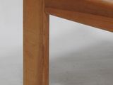 a close up of a wooden bench on a white background
