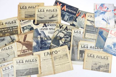 JOURNAUX. Ensemble de périodiques sur l'aviation dont enviro…