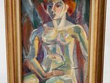 an image of a painting of a woman sitting on a chair