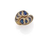 a sapphire and diamond ring, by van cleef