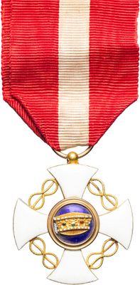 an image of a medal and a cross on a white background
