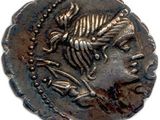 une pièce d'argent sur laquelle figure une tête de femme