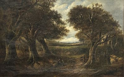 Joseph THORS (1835-1920). Vue de campagne.