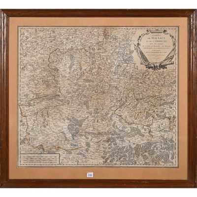 CARTE en couleurs du Comté du HAINAUT, Flandres, Duchet de B…