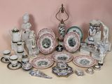 many different types of china on display on the table