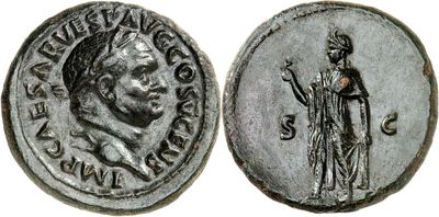 a silver coin with an image of a man holding a sword