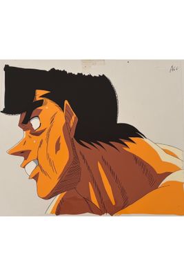 a drawing of a man with a top hat on his head