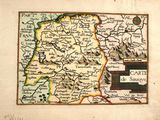 an old map of france with a lot of places on it