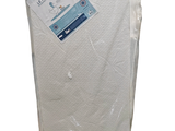 a mattress that is wrapped in plastic on a white background