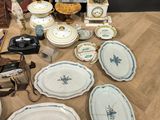 a table with a lot of plates and bowls on it