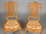pair of louis xv style cane back chairs
