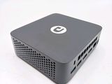 a small black box with a white logo on it