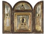 une image représentant un triptyque représentant Jésus et d'autres figures religieuses