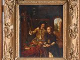 an image of a painting of a man and a woman sitting at a table