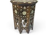an image of a side table made of wood and mother of pearl