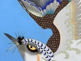 a painting of a bird that is flying in the sky
