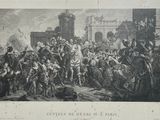 a picture of a drawing of a group of people on horseback