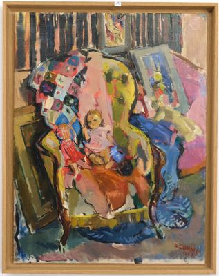une image d'un tableau représentant une femme assise sur une chaise