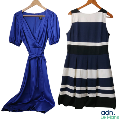 Lot composé de 2 robes comprenant : RALPH LAUREN, Bleu/rayé …