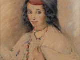 une image représentant un tableau d'une femme portant un turban