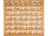 une peinture représentant des divinités bouddhistes sur fond blanc