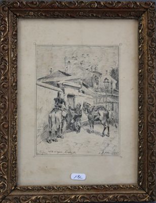 un vieux dessin représentant un cheval, réalisé par un homme et une femme