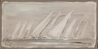 Danièle BELIN (XX-XXIe siècle, Île de Ré) - "Régate", huile …