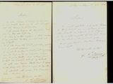 deux pages d'une lettre écrite à l'encre noire sur une feuille de papier