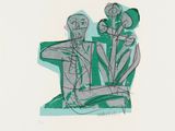 an image of a drawing of two people sitting on a bench