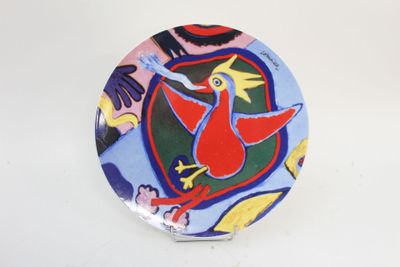 Guillaume Corneille (1922-2010) Assiette à décor d'oiseau cr…