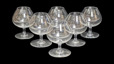 BACCARAT Service de 6 verres à cognac en cristal à panse glo…