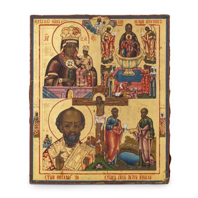 une icône représentant les trois rois d'Égypte et les trois rois du royaume