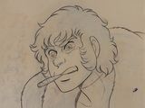 a drawing of a man with a cigarette in his mouth