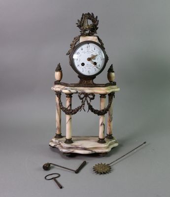 a clock that is sitting on top of a table