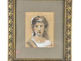 portrait d'une jeune femme dans un cadre doré