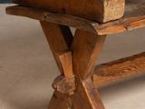 a wooden table with a drawer on top of it