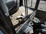 a close up view of the back end of a construction vehicle