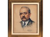 portrait d'un homme en costume-cravate dans un cadre doré