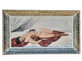 une image d'une peinture représentant une femme allongée sur un lit