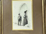 une photo d'un homme et d'une femme debout devant une porte