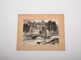 a picture of a drawing of a bridge over a body of water