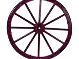 un gros plan d'une roue en bois sur fond blanc
